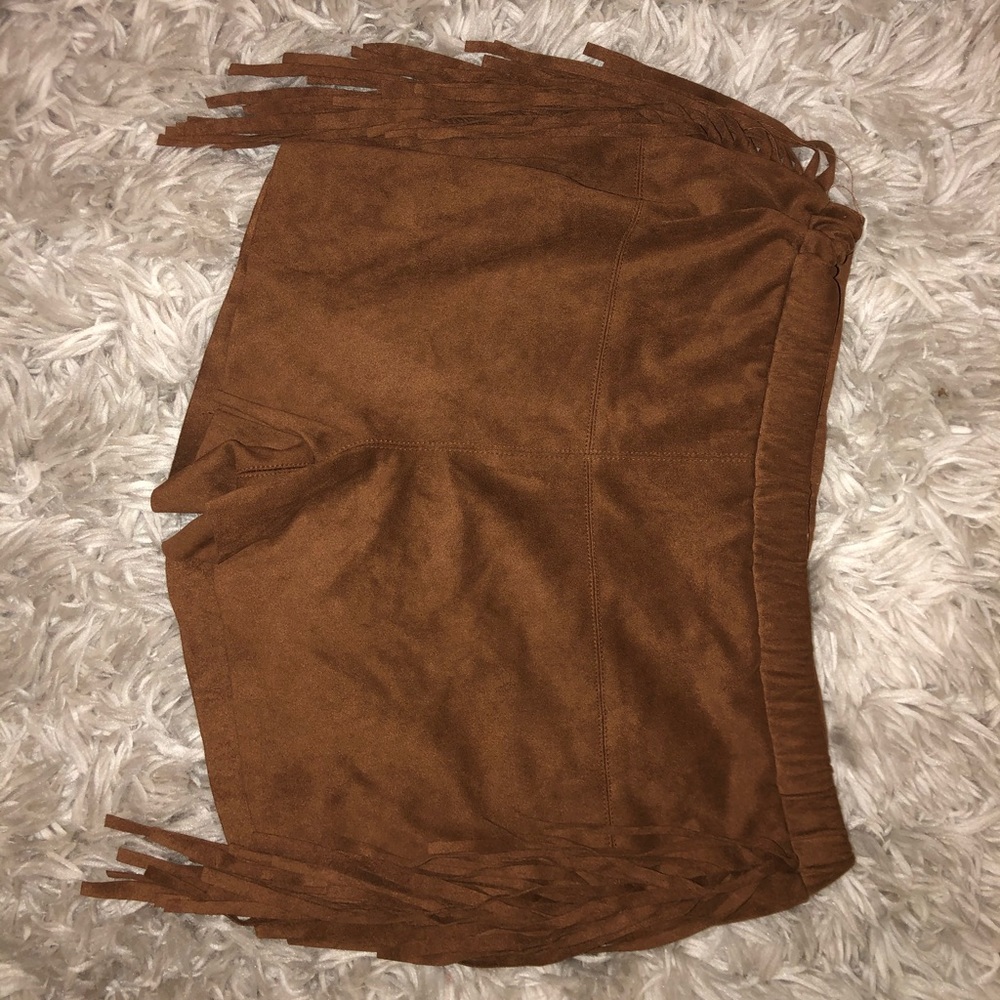 Gianni Bini Suede Fringe shorts